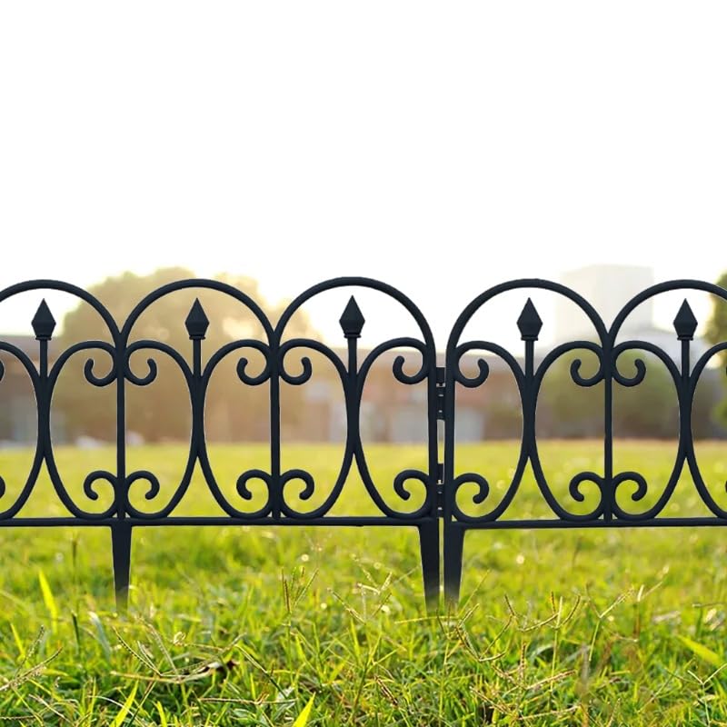 Black Plastic Garden Fence 13 inch High 10 Pack E811