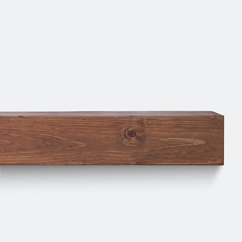 Rustic Real Wood Floating Mantle Shelf K363174