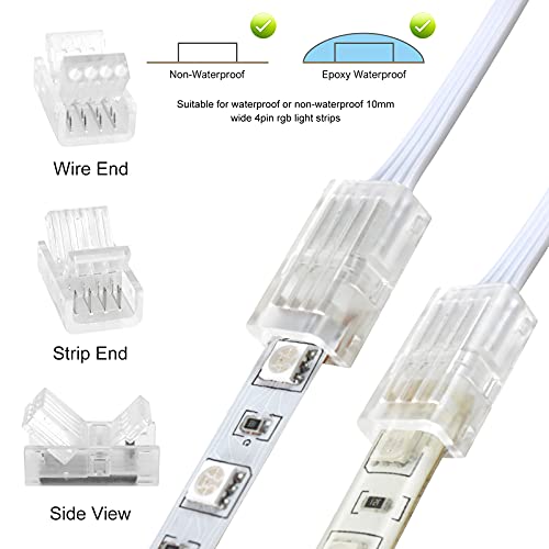 4 Pin 10mm LED Strip Connector Kit 32.8ft 5 Pcs A559037