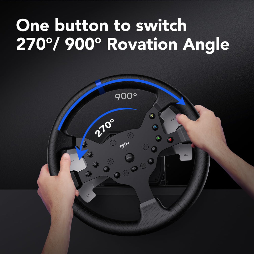 PC Racing Wheel with Force Feedback Steering Wheel, Pedals, Shifter, Detachable 270/900 Degree Steering Wheel U2814