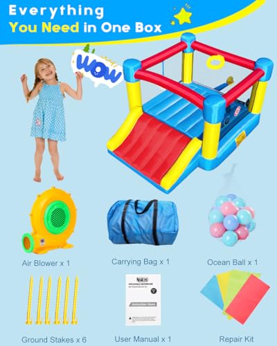 6.7'x8.4' Inflatable Bounce House with Slide L5243