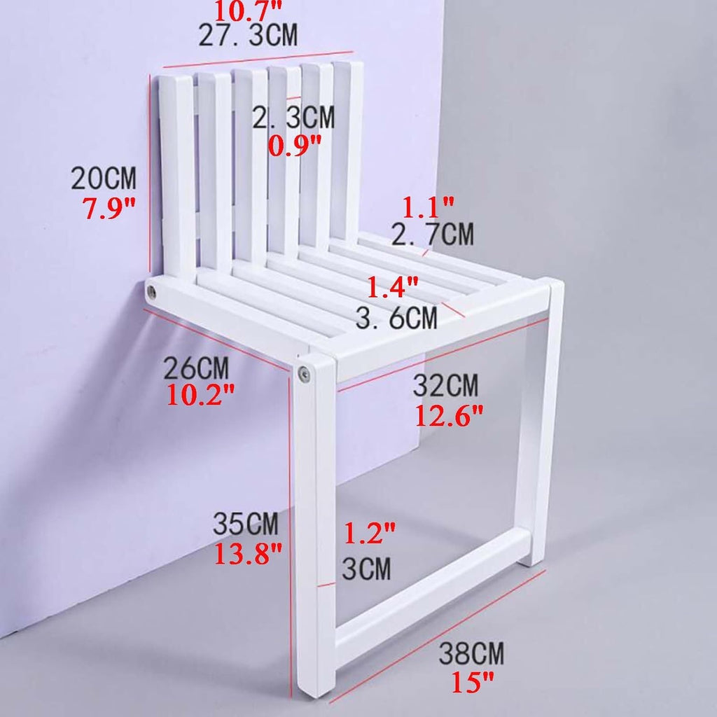 Solid Wood Folding Wall Mounted Stool with Supporting Legs I160