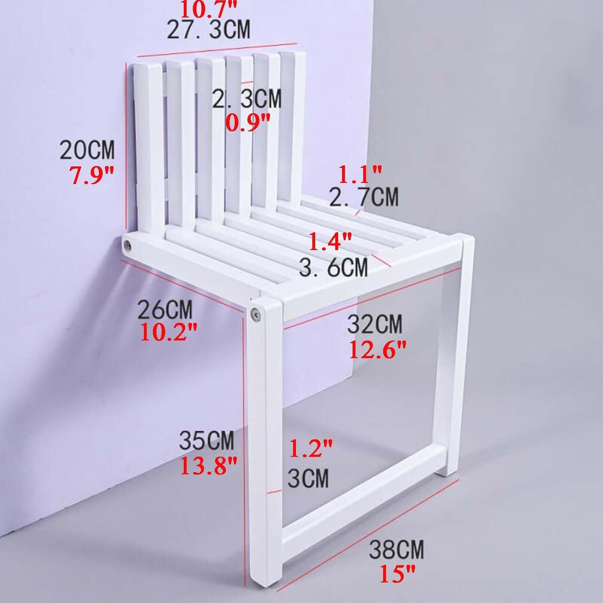 Solid Wood Folding Wall Mounted Stool with Supporting Legs I160