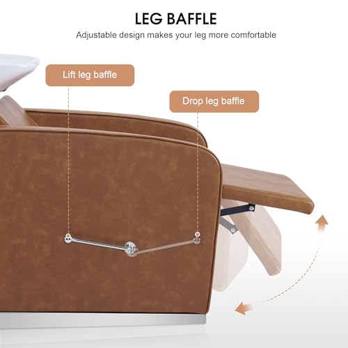 Adjustable Porcelain Ceramic Shampoo Station Chair (Beige) G60532