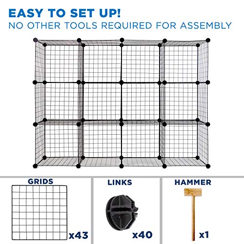 12-Cube Black Metal Wire Storage Organizer E245