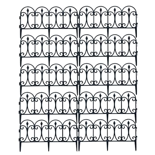 Black Plastic Garden Fence 13 inch High 10 Pack E811