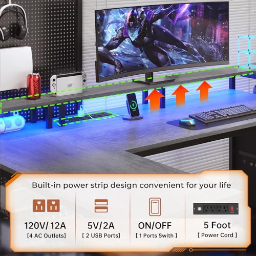 White L Shaped Desk with Drawers and Power Outlet P9909