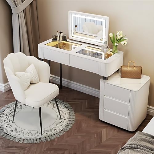 White 40" Solid Wood Vanity Table with Drawers N264754
