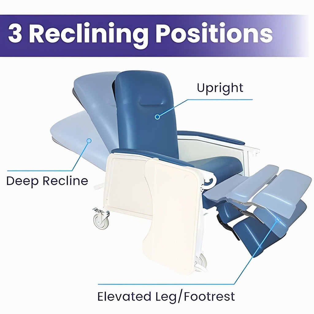 Reclining Geri Chair, 3 Positions, 500 Lbs Weight Capacity T10823