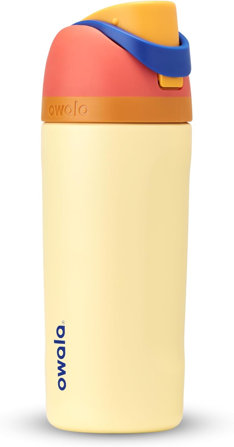 16 oz Insulated Stainless Steel Water Bottle with Straw and Push-Button Lid L7856
