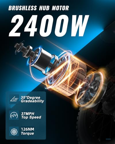 Electric Dirt Bike, 60V 3000W / 48V 2400W, Dual Battery, 25" Motorcycle Tire, Full Suspension V6445
