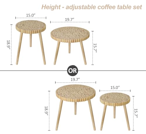 Black Small Round Rattan Side Table Z8440