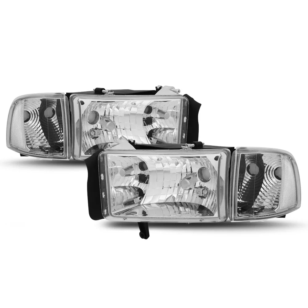 Chrome Housing Headlight Clear Corner Turn Signal Reflector G943008