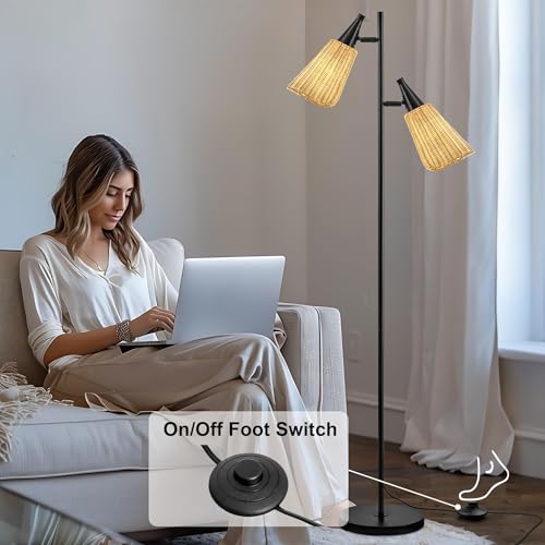 Gold Floor Lamp with Foot Switch Standing Lamp I842