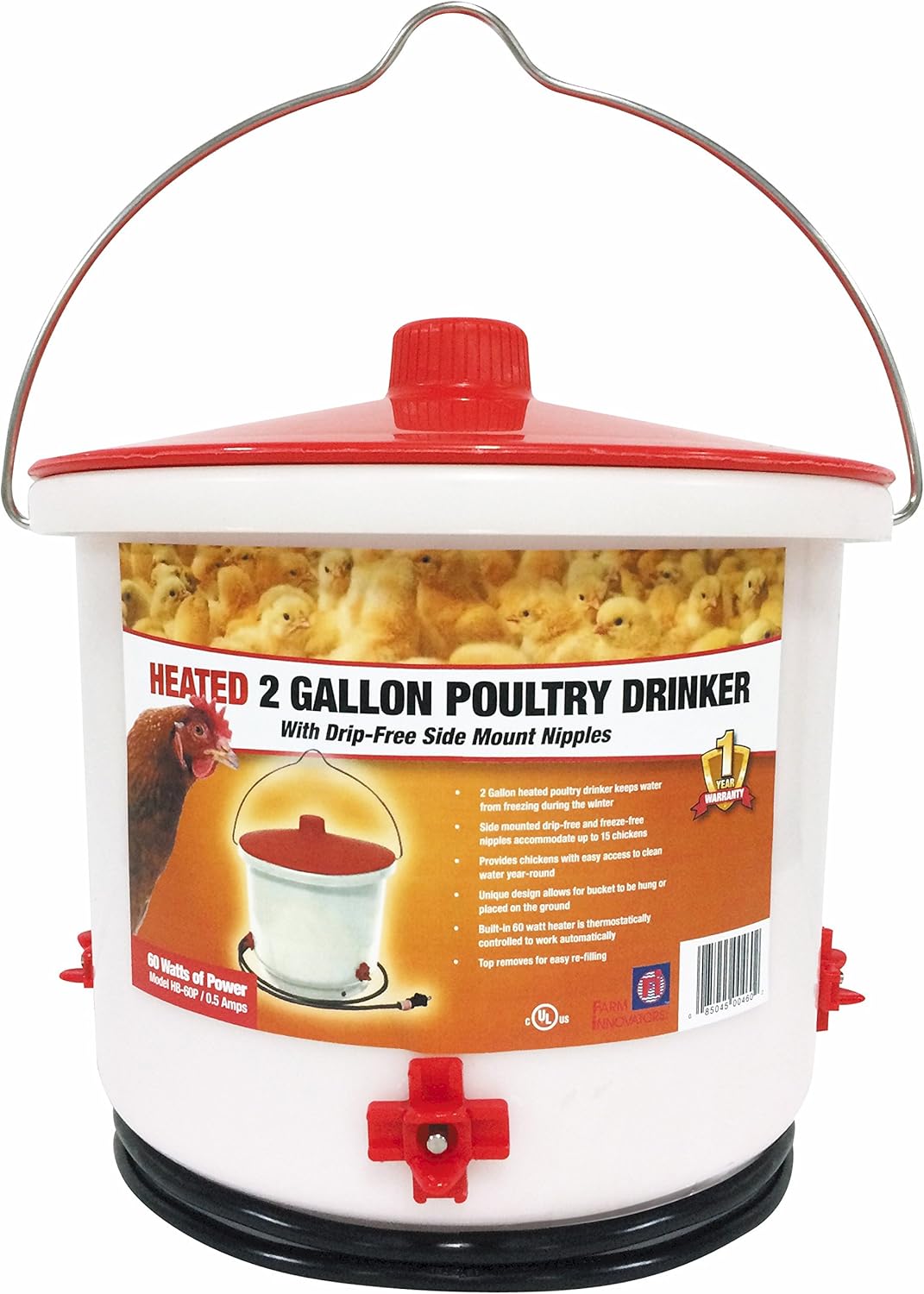 Heated 2 Gallon Poultry Drinker, Green F1424