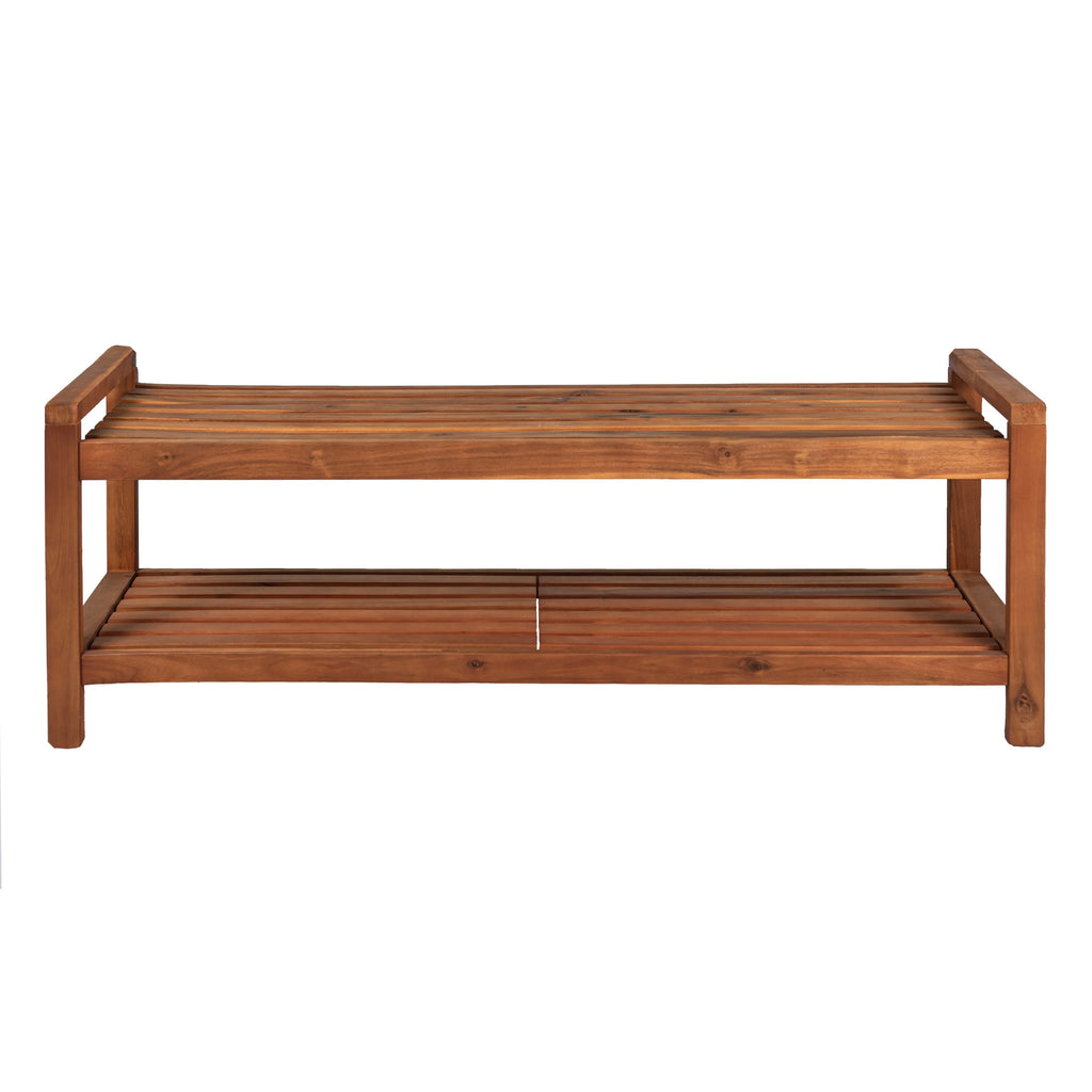 Teak Acacia Wood 3-Seat Outdoor Bench P76856