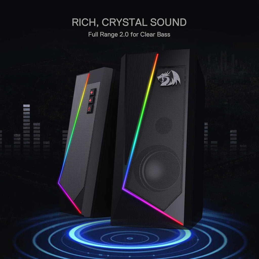 RGB Desktop Speakers, 2.0 Channel Stereo Speaker, Pack of 2 M635532