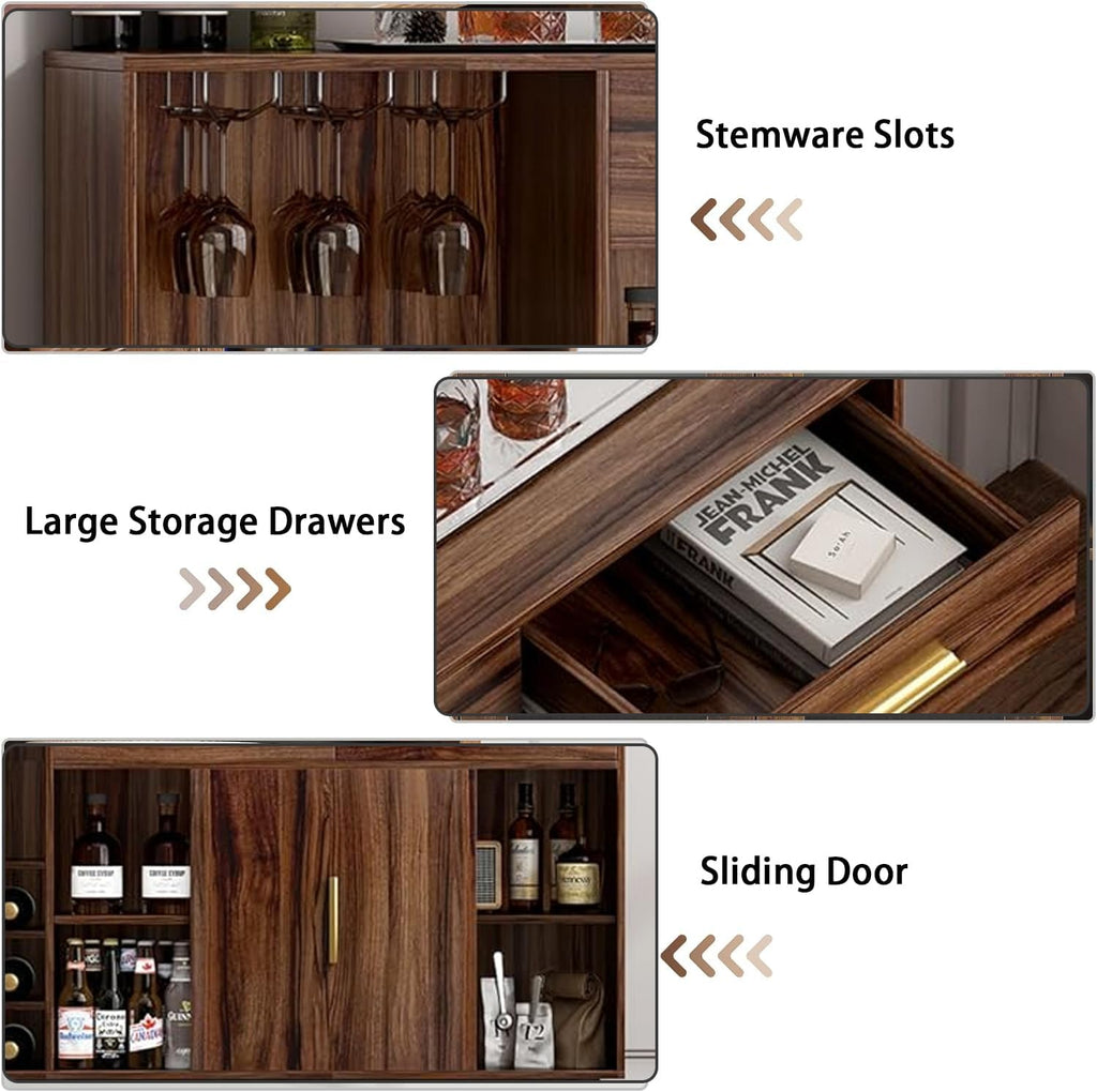 52" Rustic Wine Bar Cabinet S2156