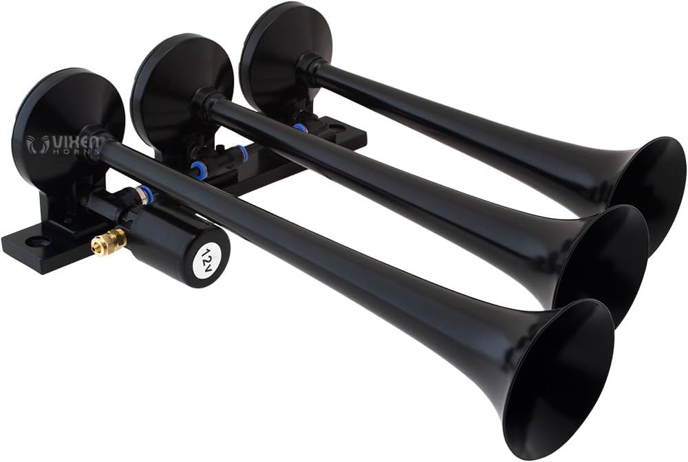 Train Horn Kit with 150psi Air Compressor, 1.5 Gallon Tank, 3 Trumpets A344304