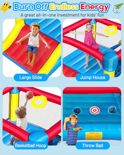 6.7'x8.4' Inflatable Bounce House with Slide L5243