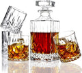 5PC Crystal Whiskey Decanter Set with 4 Glasses M2815