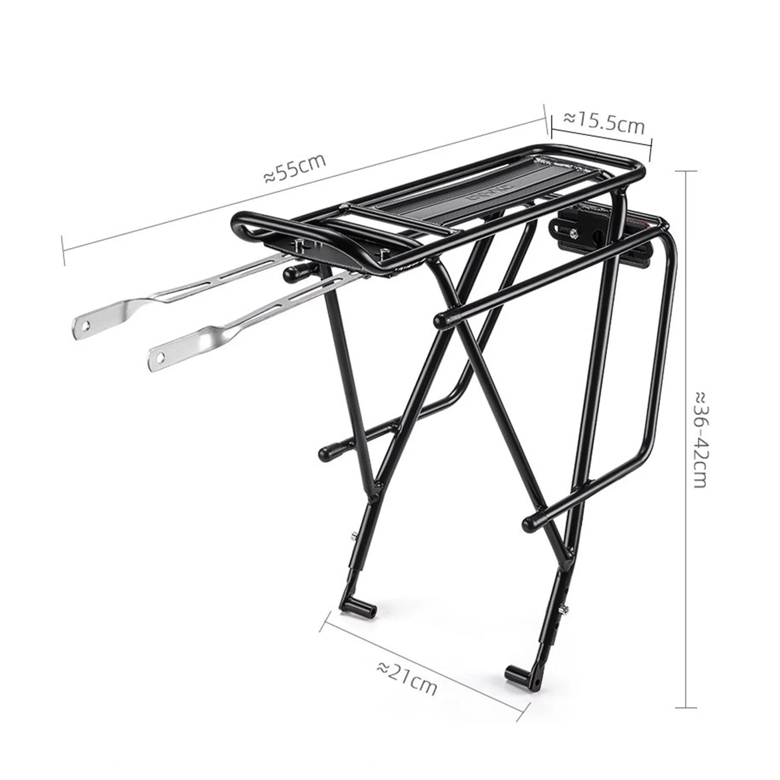 Black Durable Bike Cargo Rear Rack with Reflector O915888