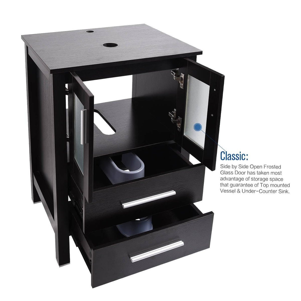Dark Brown 24 inch Bathroom Vanity Combo B326