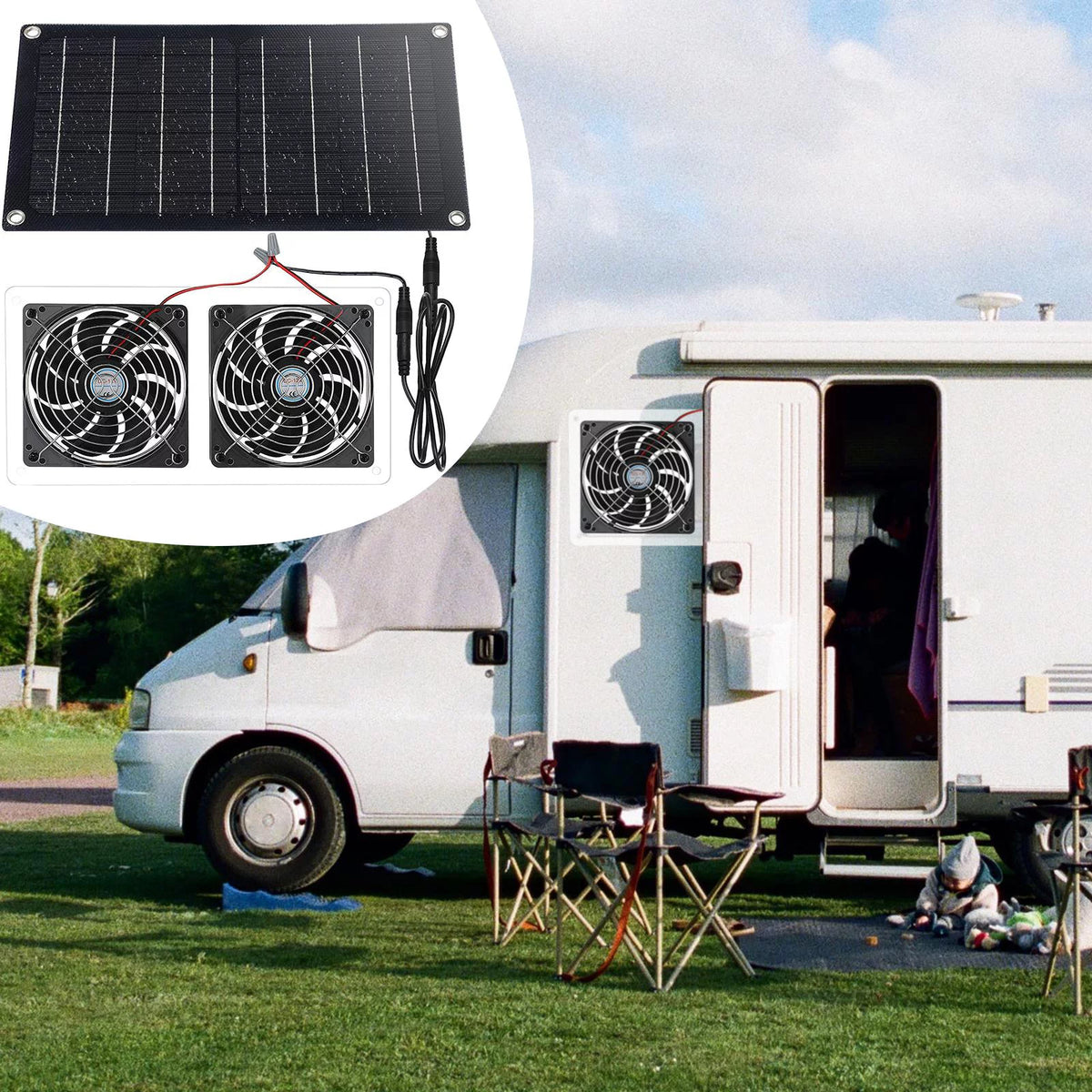Waterproof Solar Exhaust Fan Extractor Ventilation Portable N482