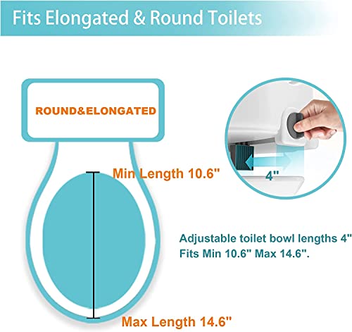 Grey+White 5 Inch Raised Toilet Seat with Handles C15909