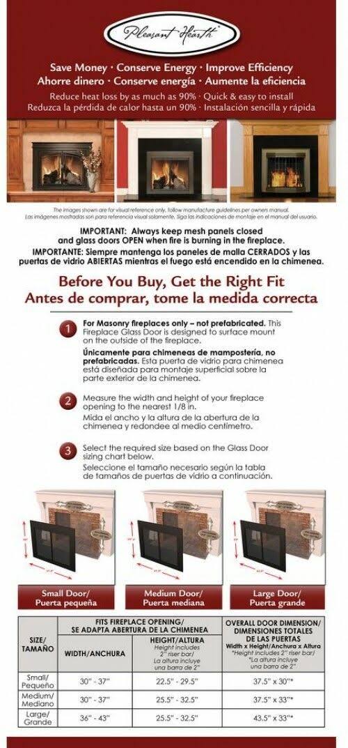 Black Small Fireplace Glass Door U11527