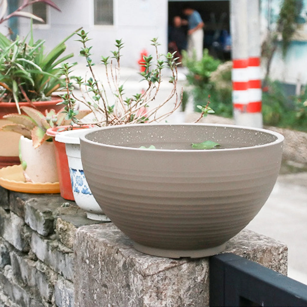 Terrarium Faux Stone Flower Pot 30x16.9cm Khaki R595829