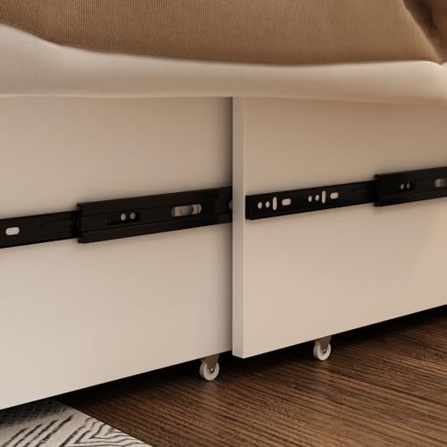 Queen Size White Murphy Bed with 1 Drawer E2995