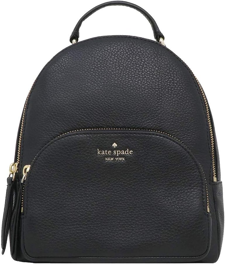 Black Medium Leather Backpack T122