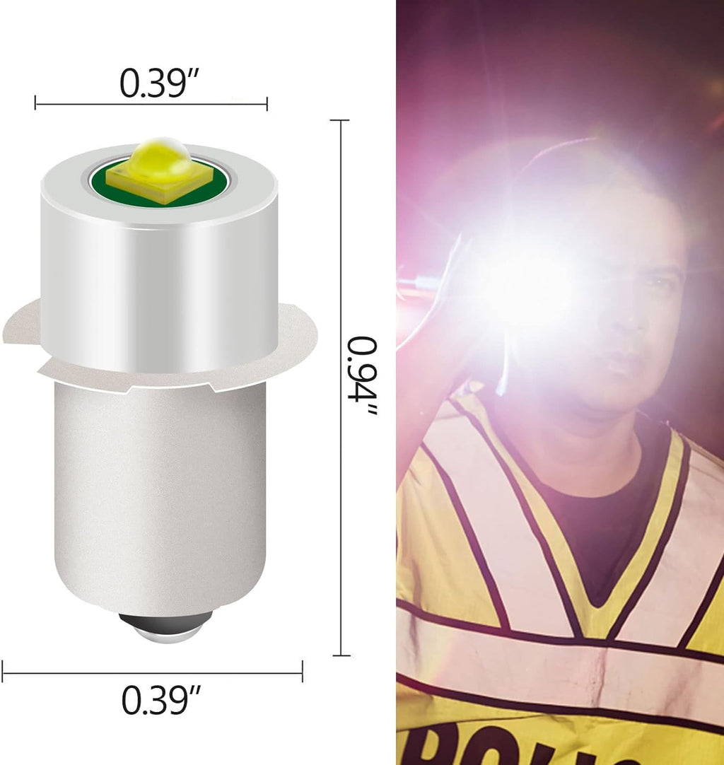 3 Pack White LED Flashlight Bulb P13.5S PR2 3W 3V 4.5V 6V Replacement Set D64614