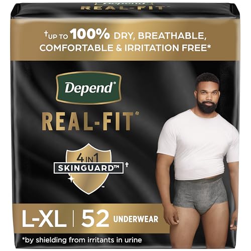 Disposable Incontinence Underwear for Men, Grey, Small/Medium, 20 Count B2324