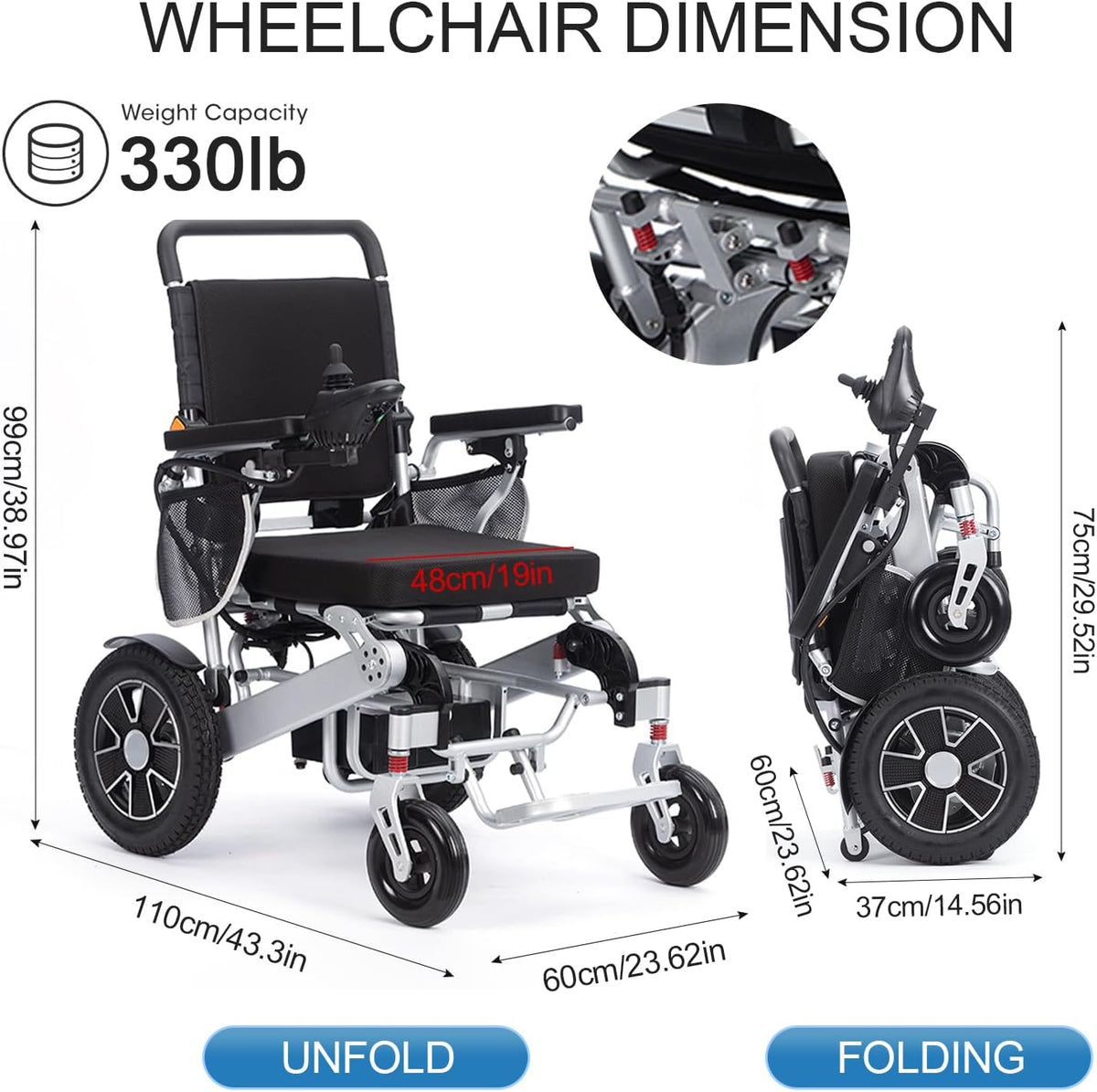 Lightweight Foldable Aluminium Alloy Electric Wheelchair A5387
