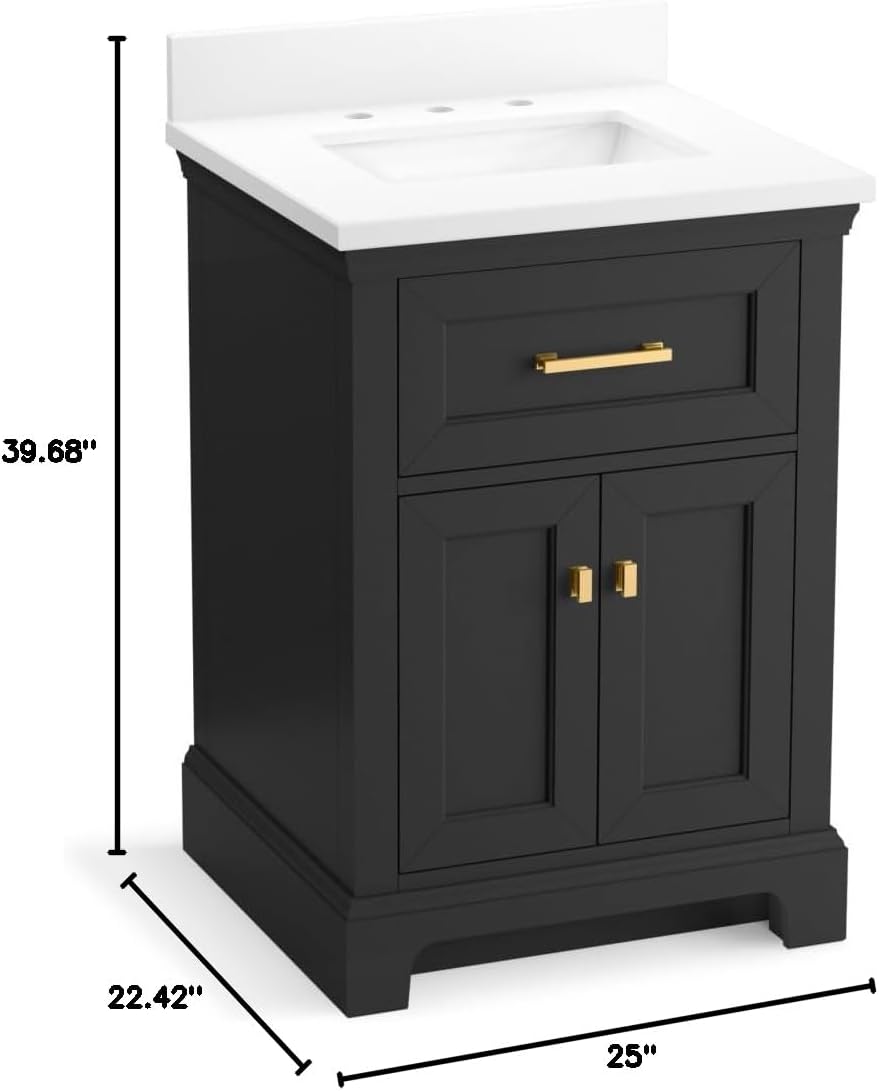 24 in. Bathroom Vanity Cabinet with Sink and Quartz Top T675717