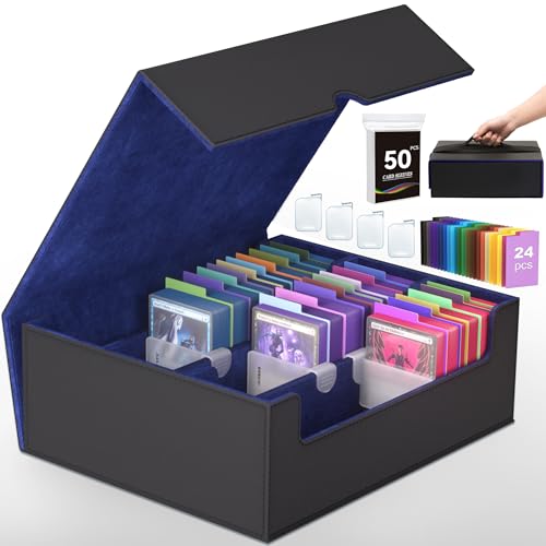 4-Row Trading Card Storage Box with 50 Sleeves & 24 Dividers R717