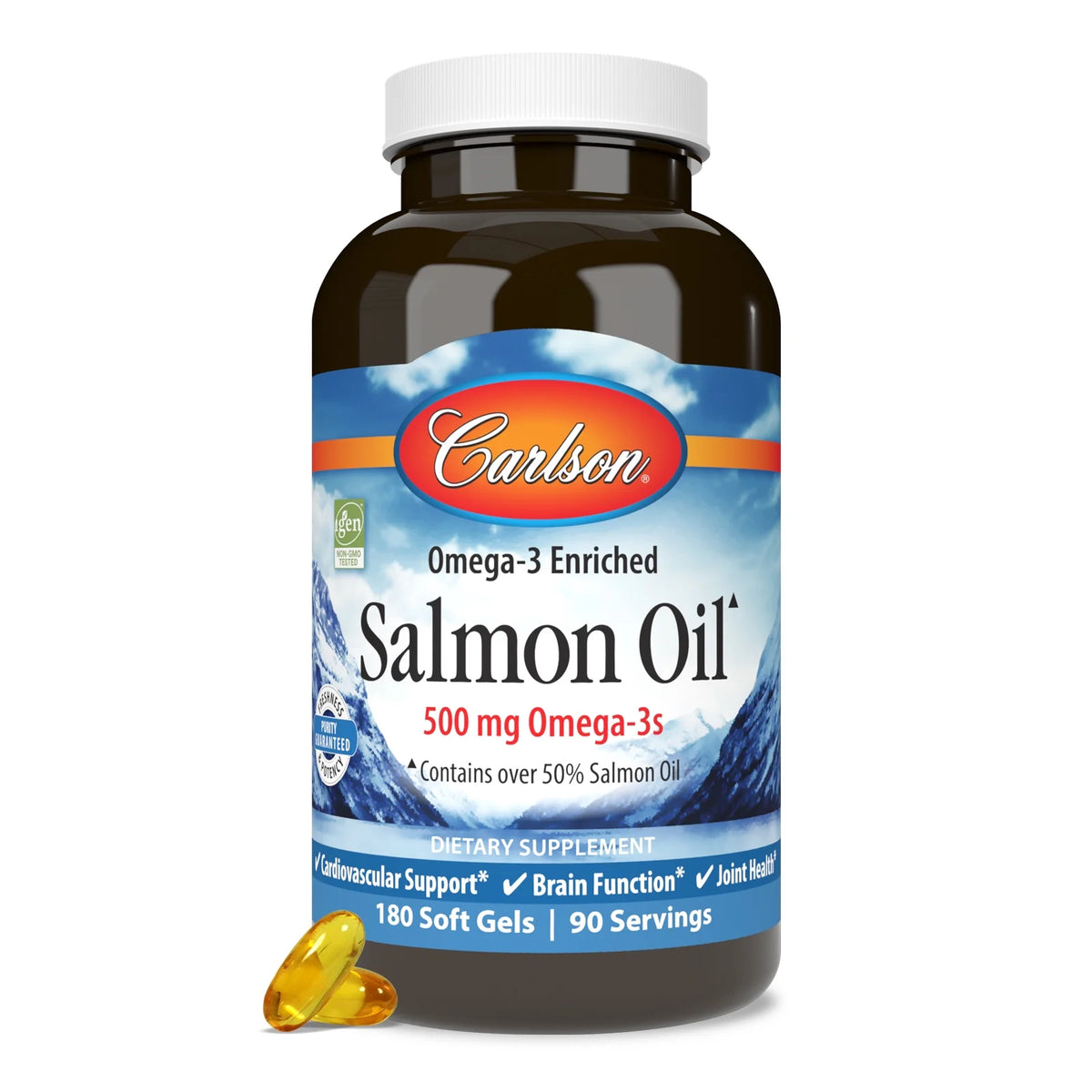 Norwegian Salmon Oil 500 mg Omega-3s 180 Softgels U7321