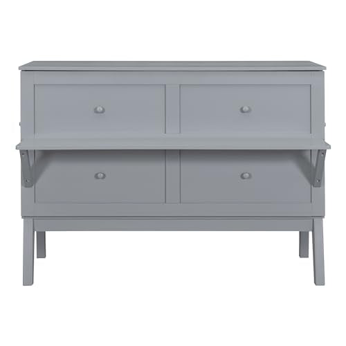 Gray Queen Size Wood Murphy Bed I439