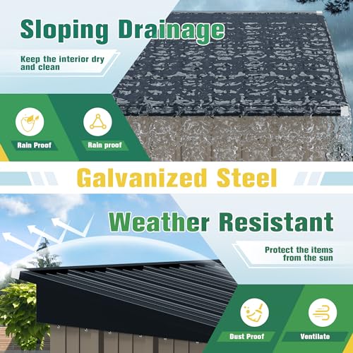 5 x 3 FT Waterproof Metal Garden Storage Shed B8724