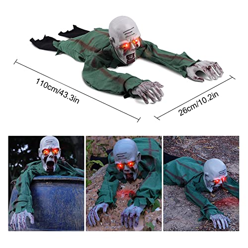 Scary Climbing Zombie Skeleton with Glowing Red Eyes and Creepy Sound F30479