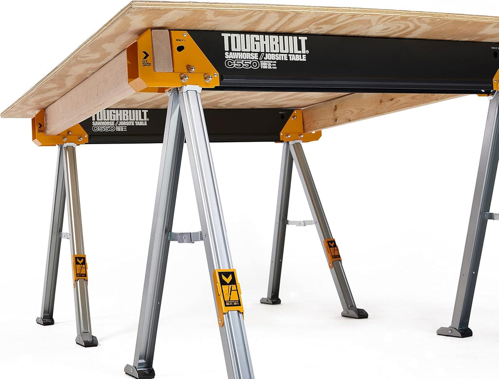 Folding Sawhorse/Jobsite Table, 100% High Grade Steel, 41.5-Inch S833