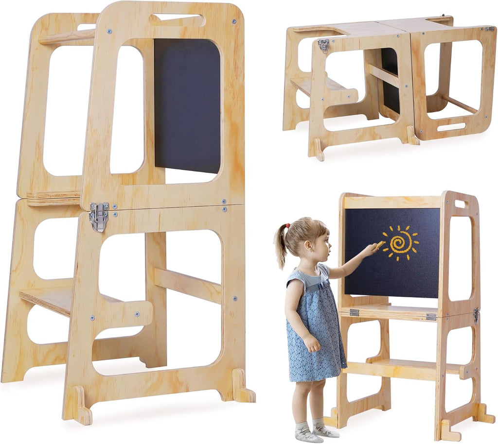 3-in-1 Toddler Standing Tower with Safety Rail T660