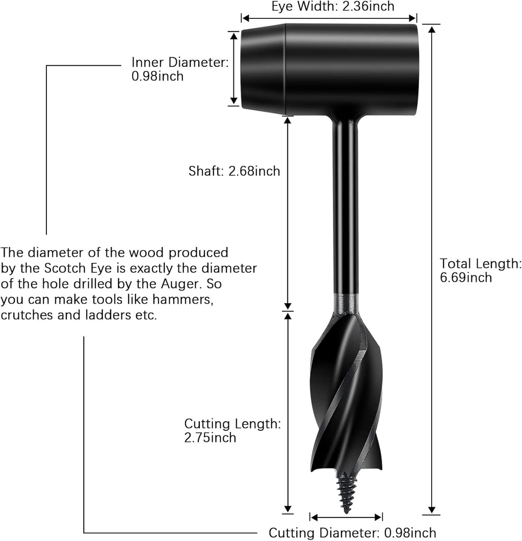 Brown Leather Case Hand Auger Wrench H4508