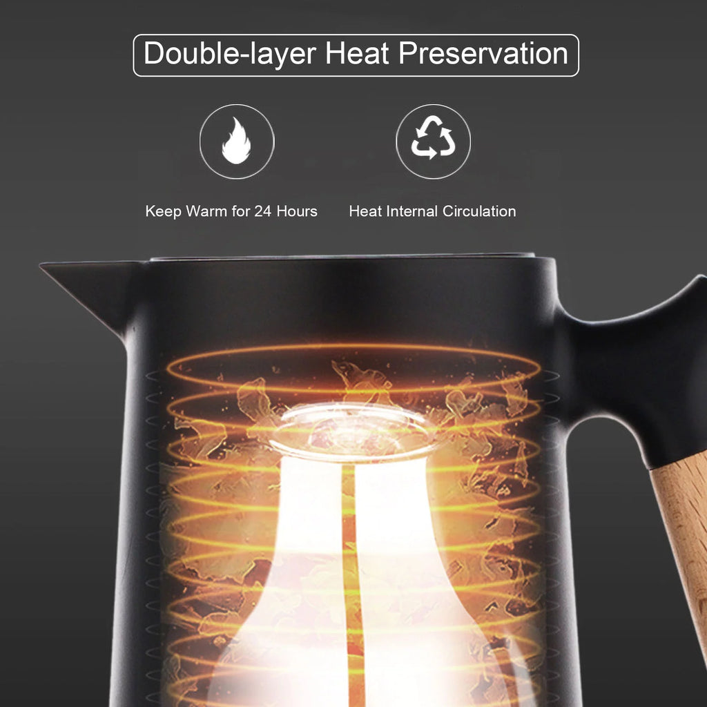 Large Thermal Coffee Carafe Double Walled Glass Liner Insulation Pot G964736