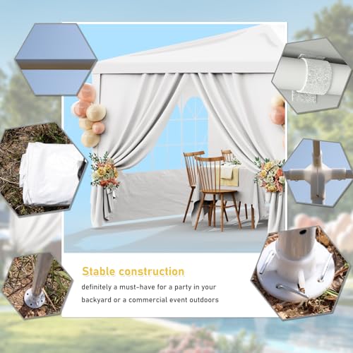 White 10x30 Heavy Duty Party Tent with 7 Removable Sidewalls N487351