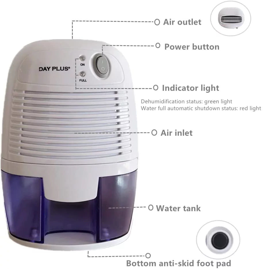 Electric Mini Dehumidifier, 215 SQ ft, Auto Shut-Off D988945