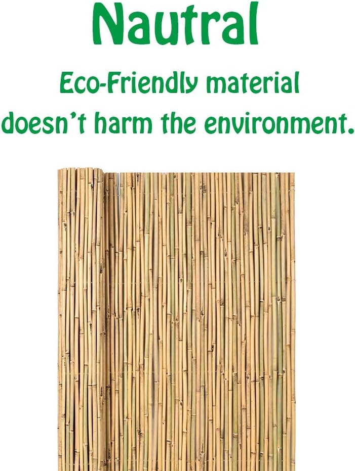 Natural Rolled Bamboo Fence, 0.7 in D x 6 feet High x 8 feet Long L38629