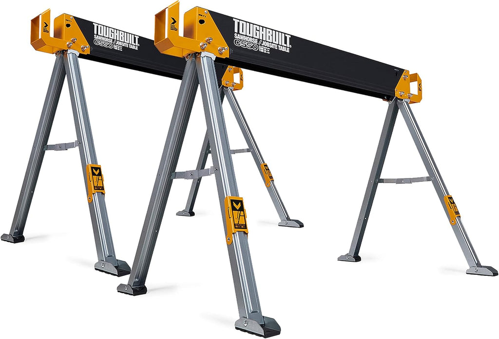 Folding Sawhorse/Jobsite Table, 100% High Grade Steel, 41.5-Inch S833